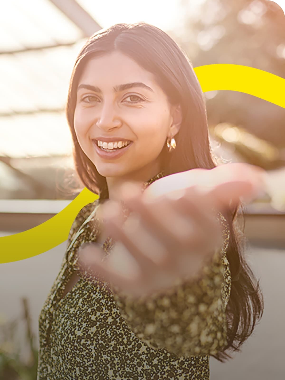 Girl hand out win voucher Hammersmith